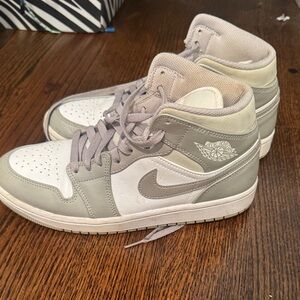 Nike Gray and White High-Top Sneakers
